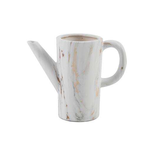Flora Bunda 8.75" Gold Marble Ceramic Watering Can